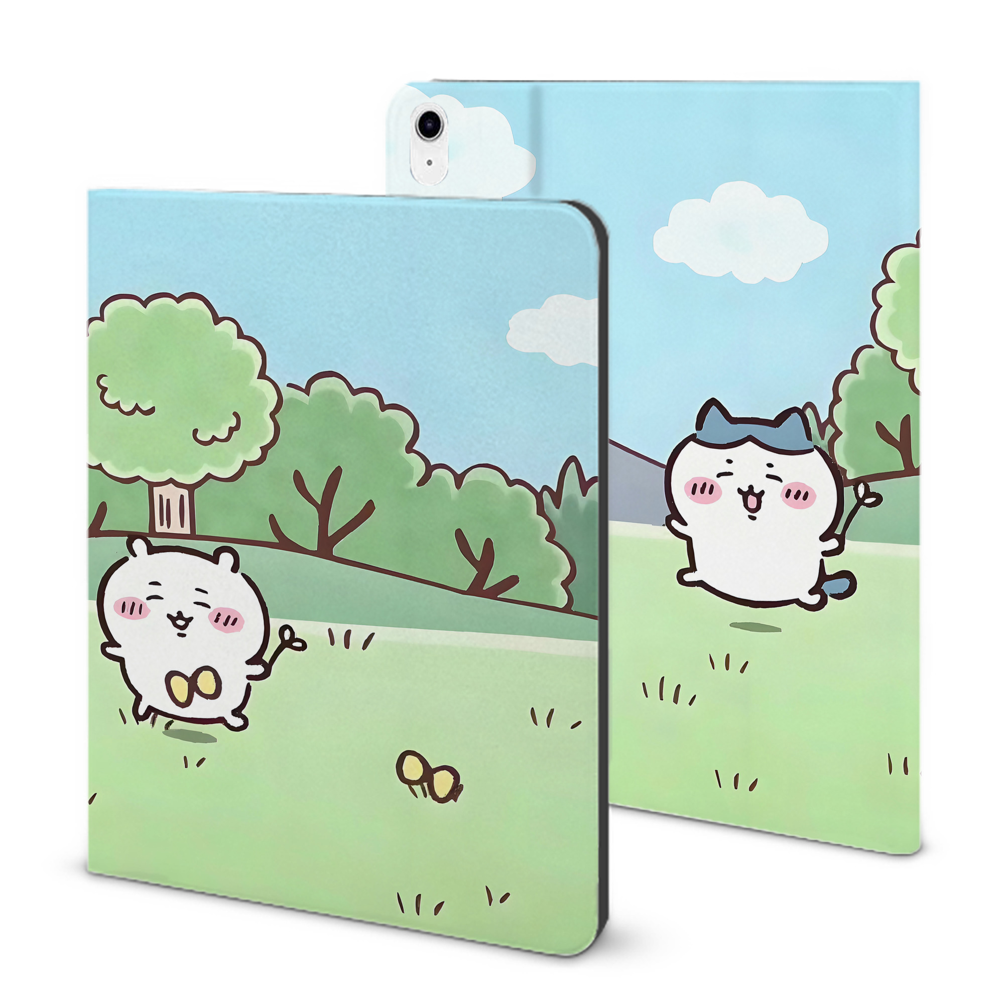 （画像用） ちいかわ Chii-kawa IPad ケース ブック型 PUレザー TPU 耐衝撃 軽量 薄型 ペン収納なし 全面保護 IPad 各モデル対応